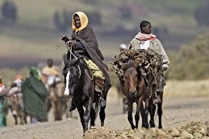 Woman - On horseback on the way to the market