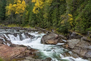 Yaak Falls in autumn in the Kootenai National