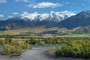 Yellowstone Prints: Yellowstone River, Absaroka Mountains, Montana. Date: 22-09-2019